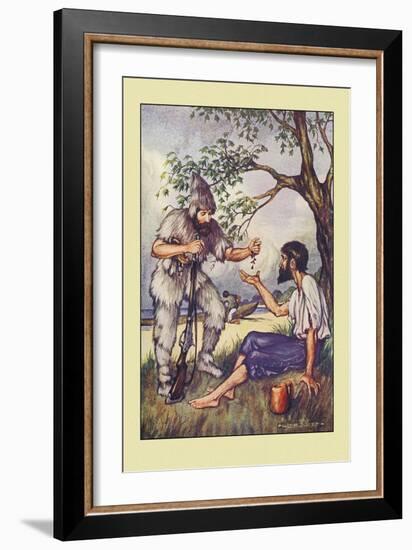 Robinson Crusoe: I Went to Him and Gave Him a Handful of Raisins-Milo Winter-Framed Art Print