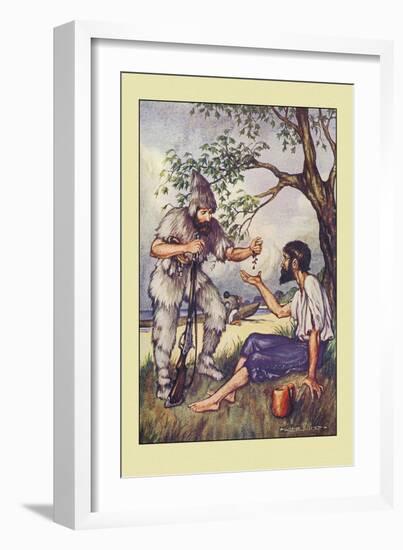 Robinson Crusoe: I Went to Him and Gave Him a Handful of Raisins-Milo Winter-Framed Art Print