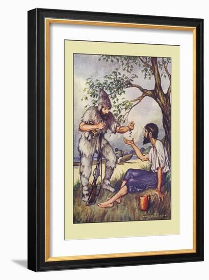 Robinson Crusoe: I Went to Him and Gave Him a Handful of Raisins-Milo Winter-Framed Art Print