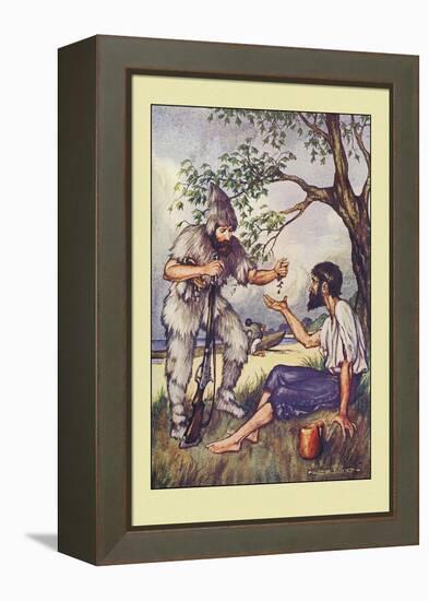 Robinson Crusoe: I Went to Him and Gave Him a Handful of Raisins-Milo Winter-Framed Stretched Canvas