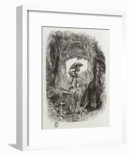 Robinson Crusoe, Novel by Daniel Defoe-null-Framed Giclee Print