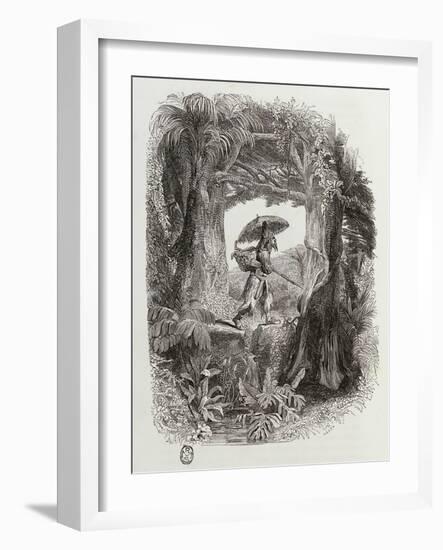 Robinson Crusoe, Novel by Daniel Defoe-null-Framed Giclee Print