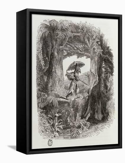 Robinson Crusoe, Novel by Daniel Defoe-null-Framed Premier Image Canvas