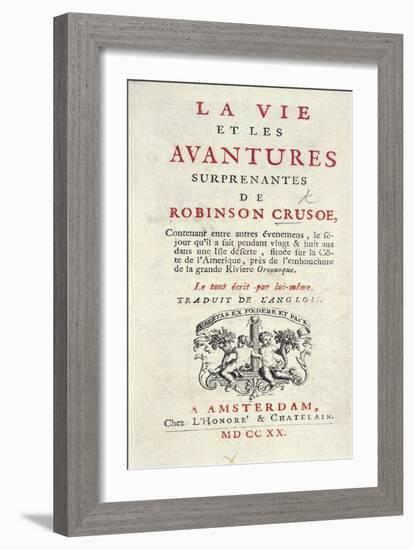 Robinson Crusoe, Novel-Daniel Defoe-Framed Giclee Print