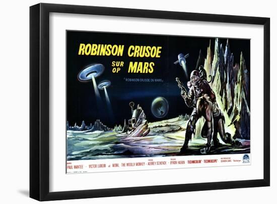 Robinson Crusoe on Mars, Belgian Movie Poster, 1964-null-Framed Art Print