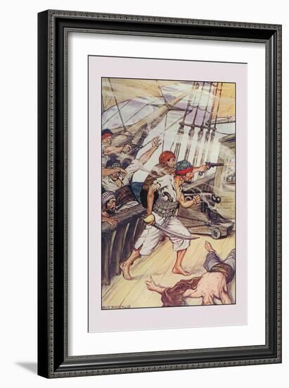 Robinson Crusoe: Our Ship Being Disabled-Milo Winter-Framed Art Print