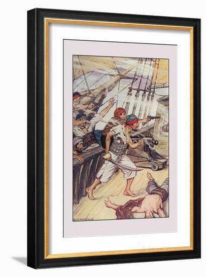 Robinson Crusoe: Our Ship Being Disabled-Milo Winter-Framed Art Print