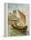 Robinson Crusoe Sailing in His Boat-null-Framed Premier Image Canvas