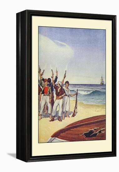 Robinson Crusoe: Then They Came and Fired Small Arms-Milo Winter-Framed Stretched Canvas