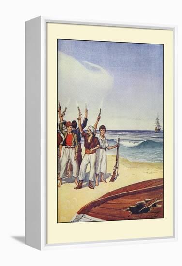 Robinson Crusoe: Then They Came and Fired Small Arms-Milo Winter-Framed Stretched Canvas