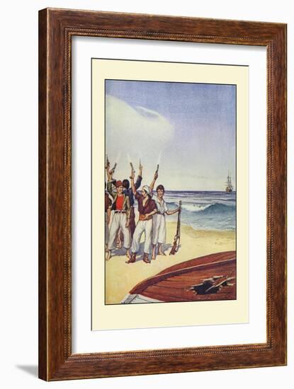 Robinson Crusoe: Then They Came and Fired Small Arms-Milo Winter-Framed Art Print