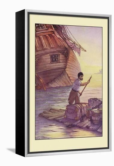 Robinson Crusoe: With This Cargo I Put to Sea-Milo Winter-Framed Stretched Canvas