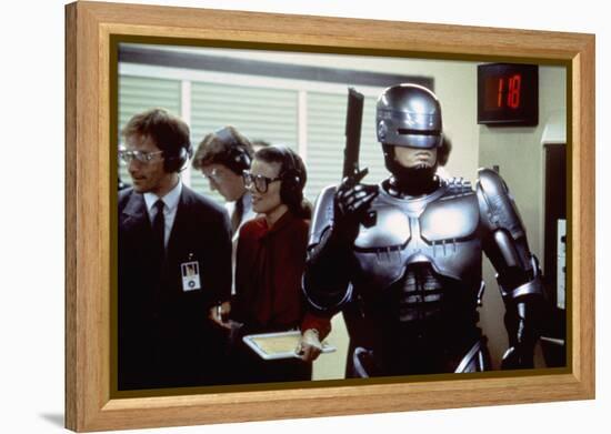 Robocop by Paul Verhoeven with Peter Weller, 1987 (photo)-null-Framed Stretched Canvas