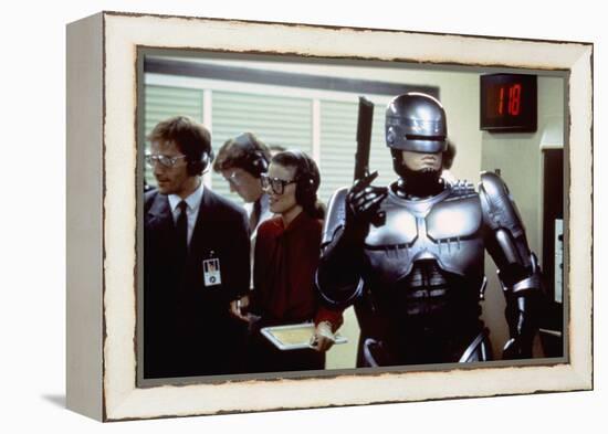 Robocop by Paul Verhoeven with Peter Weller, 1987 (photo)-null-Framed Stretched Canvas