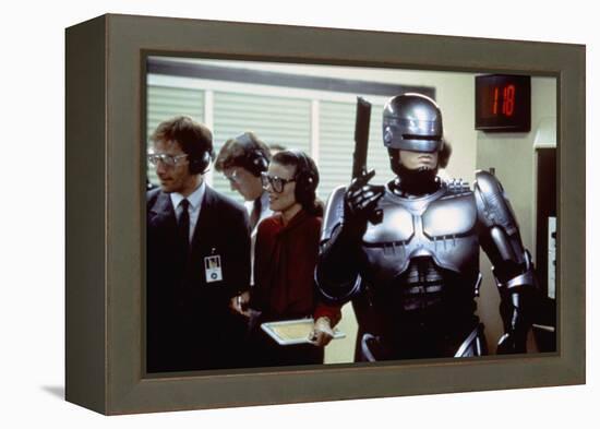 Robocop by Paul Verhoeven with Peter Weller, 1987 (photo)-null-Framed Stretched Canvas