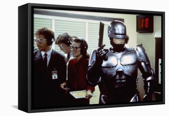 Robocop by Paul Verhoeven with Peter Weller, 1987 (photo)-null-Framed Stretched Canvas