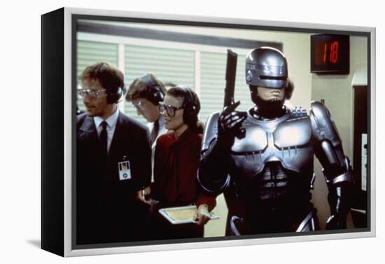 Robocop by Paul Verhoeven with Peter Weller, 1987 (photo)-null-Framed Stretched Canvas