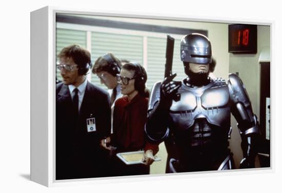 Robocop by Paul Verhoeven with Peter Weller, 1987 (photo)-null-Framed Stretched Canvas