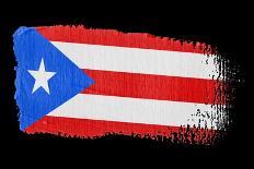 Brushstroke Flag Puerto Rico-robodread-Framed Art Print
