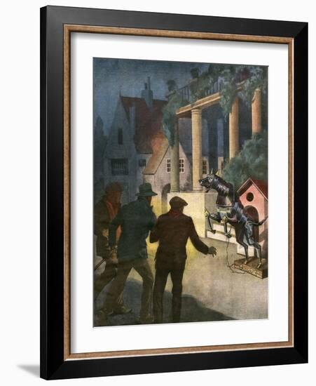 Robot Guard Dog Deters Burglars-Alfredo Ortelli-Framed Art Print