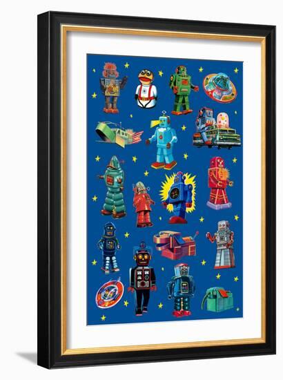 Robot Invasion Collage-Paris Pierce-Framed Premium Giclee Print