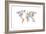 Robot Map of the World Map-Michael Tompsett-Framed Art Print