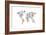 Robot Map of the World Map-Michael Tompsett-Framed Art Print