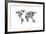 Robot Map of the World Map-Michael Tompsett-Framed Art Print