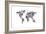 Robot Map of the World Map-Michael Tompsett-Framed Art Print