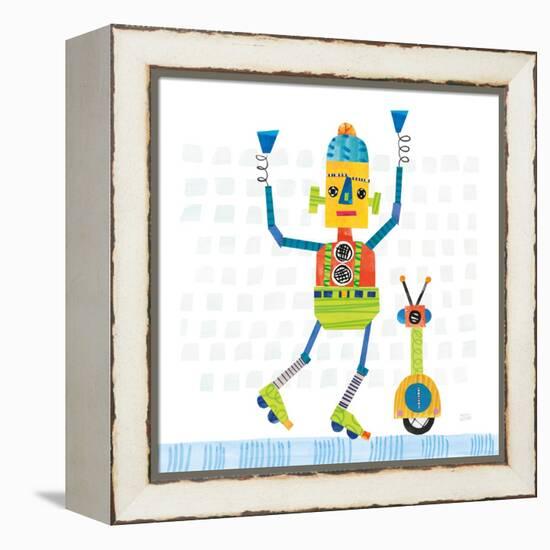 Robot Party I on Square Toys-Melissa Averinos-Framed Stretched Canvas