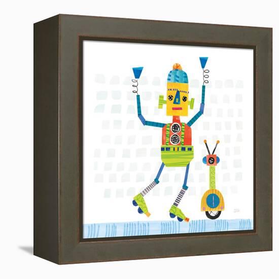 Robot Party I on Square Toys-Melissa Averinos-Framed Stretched Canvas