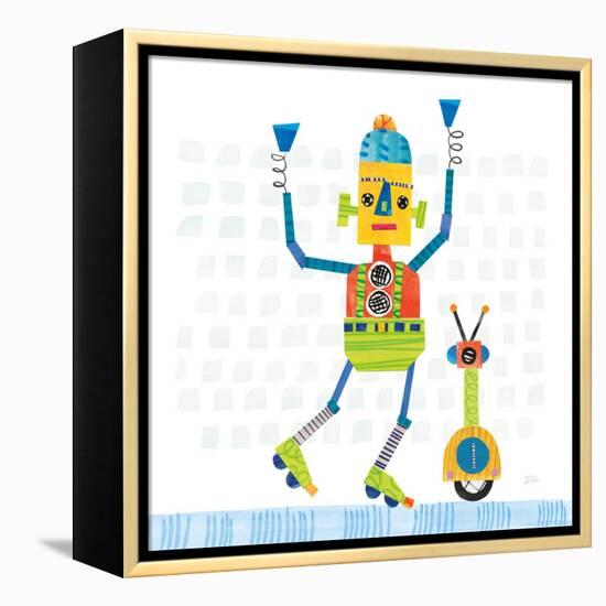 Robot Party I on Square Toys-Melissa Averinos-Framed Stretched Canvas