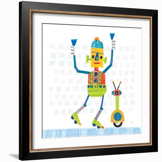 Robot Party I on Square Toys-Melissa Averinos-Framed Premium Giclee Print