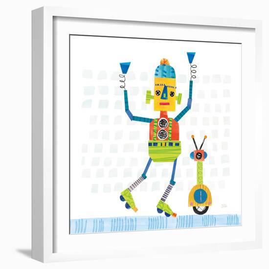 Robot Party I on Square Toys-Melissa Averinos-Framed Premium Giclee Print