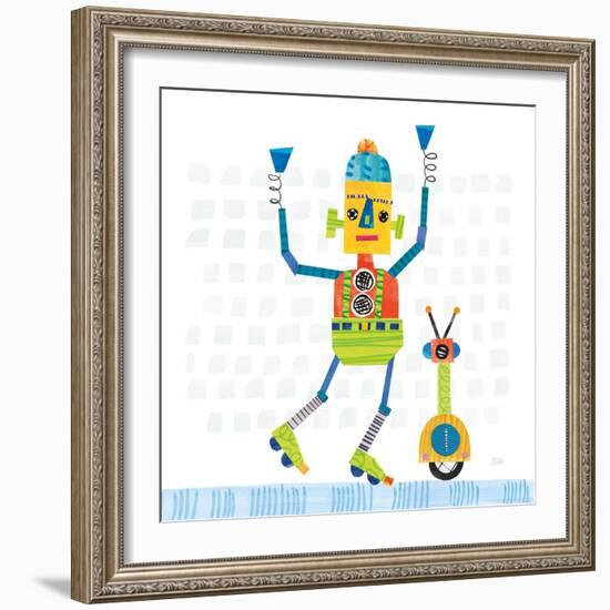 Robot Party I on Square Toys-Melissa Averinos-Framed Art Print