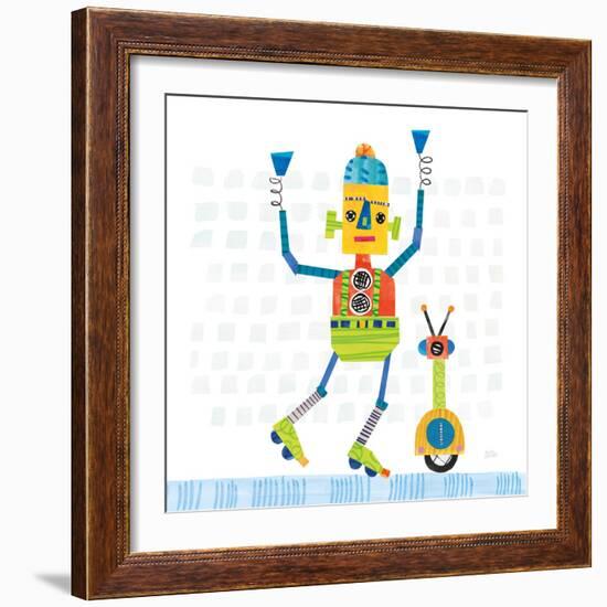 Robot Party I on Square Toys-Melissa Averinos-Framed Art Print