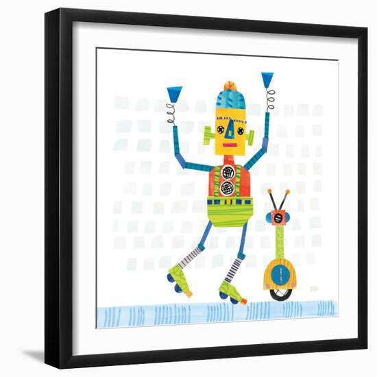 Robot Party I on Square Toys-Melissa Averinos-Framed Art Print