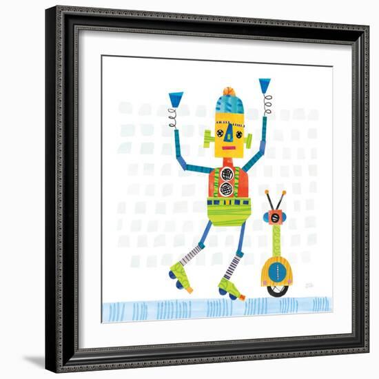 Robot Party I on Square Toys-Melissa Averinos-Framed Art Print