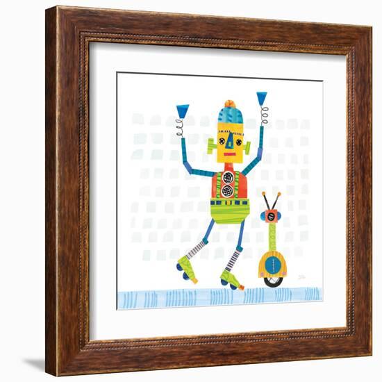 Robot Party I on Square Toys-Melissa Averinos-Framed Art Print