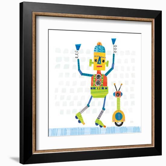 Robot Party I on Square Toys-Melissa Averinos-Framed Art Print