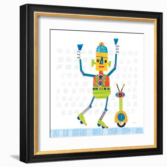 Robot Party I on Square Toys-Melissa Averinos-Framed Art Print