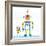 Robot Party II on Square Toys-Melissa Averinos-Framed Art Print