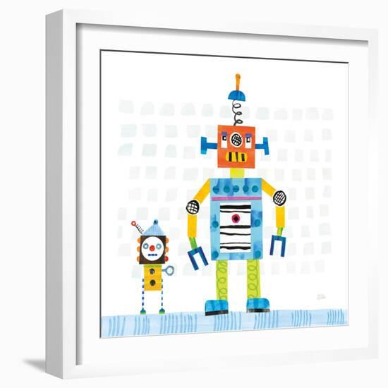 Robot Party II on Square Toys-Melissa Averinos-Framed Art Print