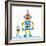 Robot Party II on Square Toys-Melissa Averinos-Framed Art Print