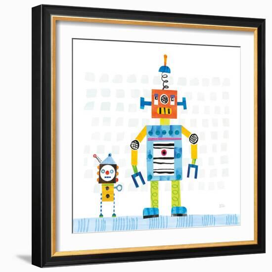 Robot Party II on Square Toys-Melissa Averinos-Framed Art Print