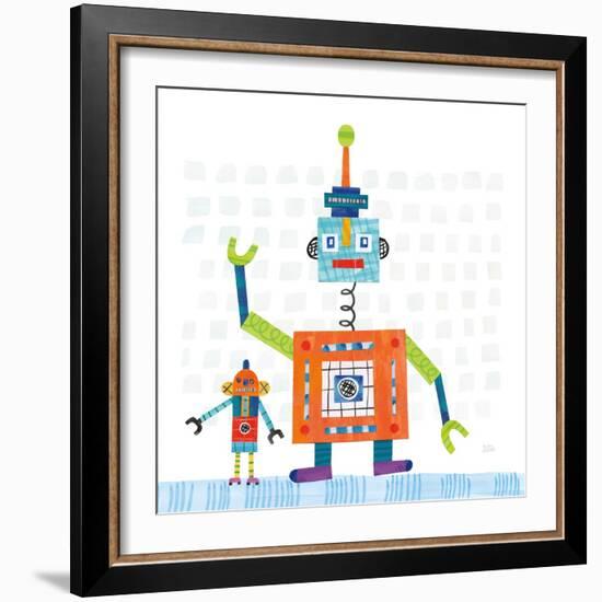 Robot Party III on Square Toys-Melissa Averinos-Framed Art Print