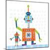 Robot Party III on Square Toys-Melissa Averinos-Mounted Art Print