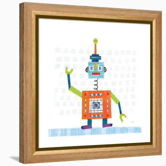 Robot Party III on Squares-Melissa Averinos-Framed Stretched Canvas