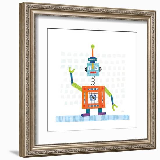 Robot Party III on Squares-Melissa Averinos-Framed Art Print