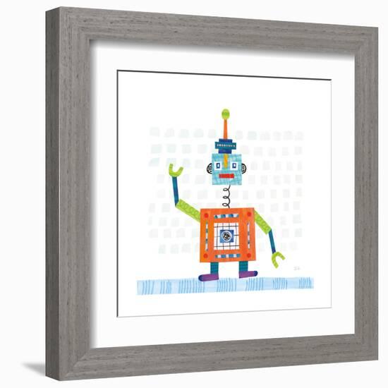 Robot Party III on Squares-Melissa Averinos-Framed Art Print